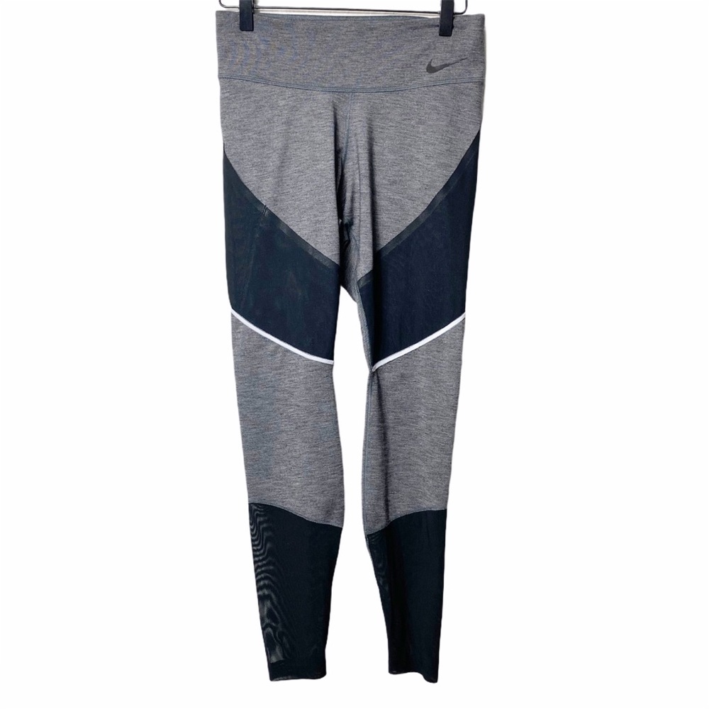Nike Gray and Black Colorblock Leggings